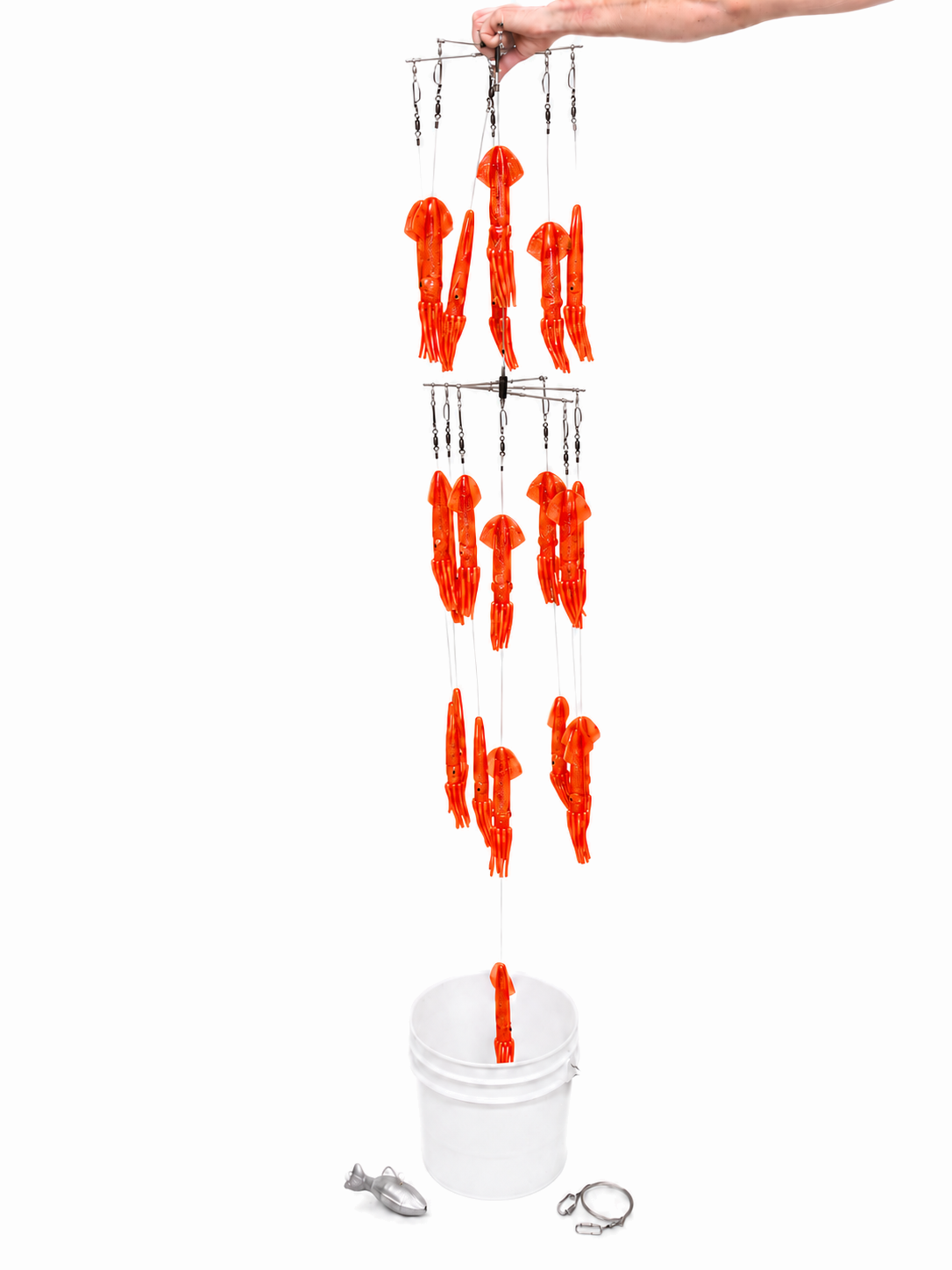 Epic Fishing Co Bucket Dredge - 22 Squids - Red