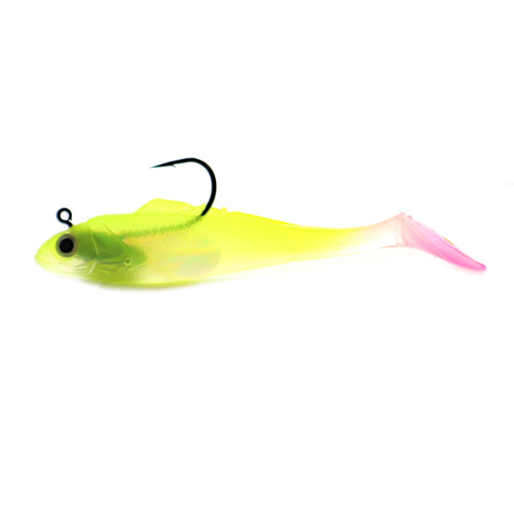 Billy Bay Halo Shad 3 Pack Chartreuse Pink Fire Tail