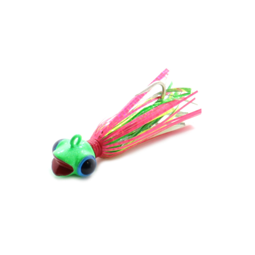 Blue Water Candy Grinning Gus Mylar Jig Green/Pink