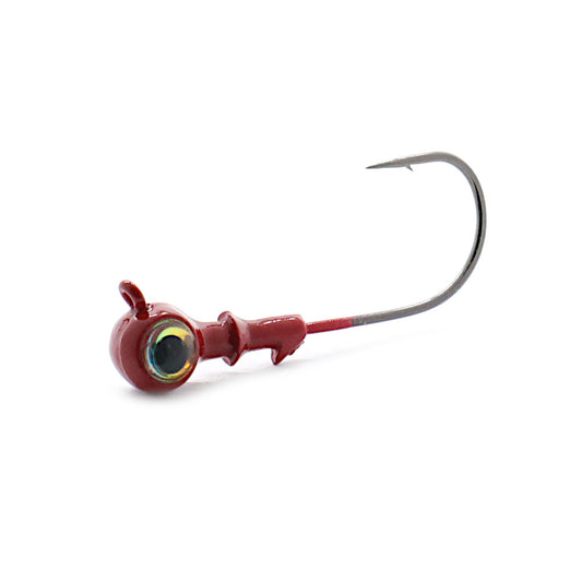 Blue Water Candy Jumbo Eye Jig Head Red