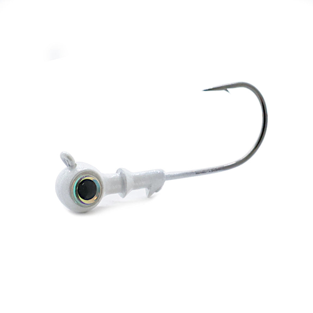 Blue Water Candy Jumbo Eye Jig Head White