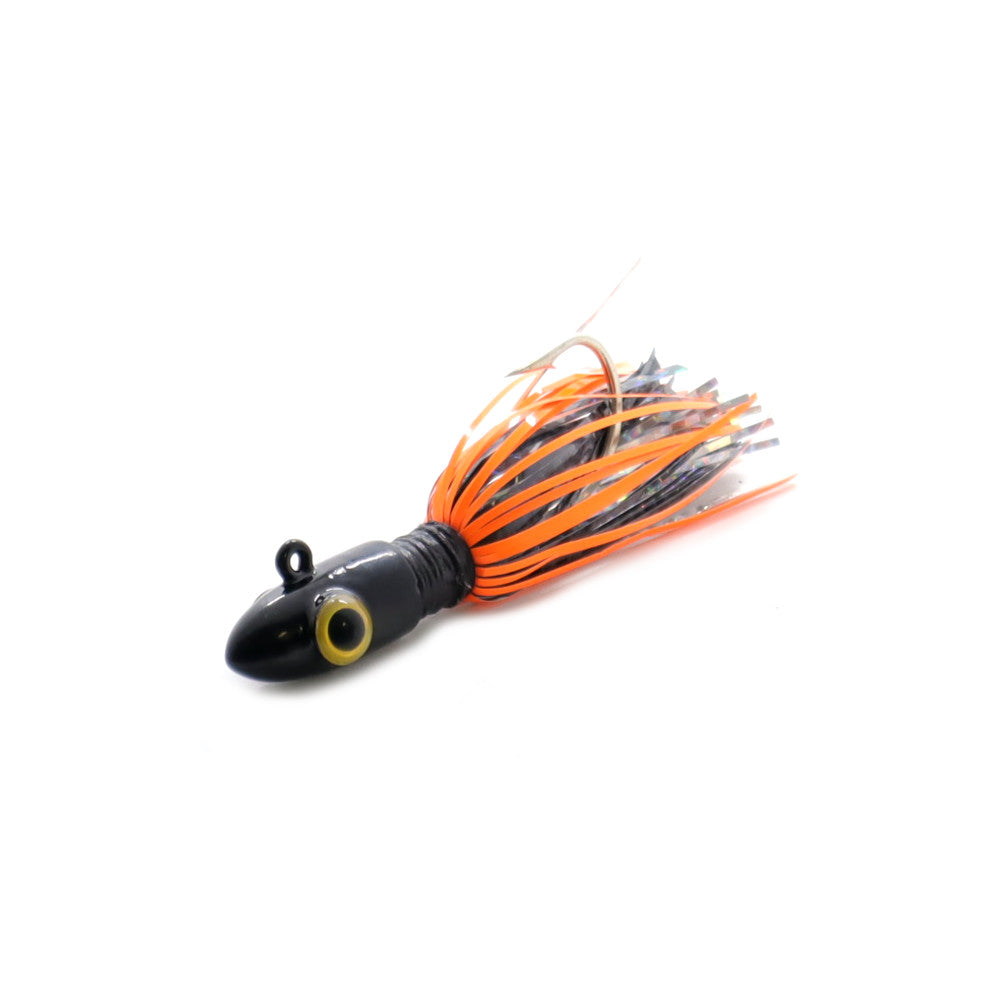 Blue Water Candy Spire Mylar Bucktail Black Orange Jig