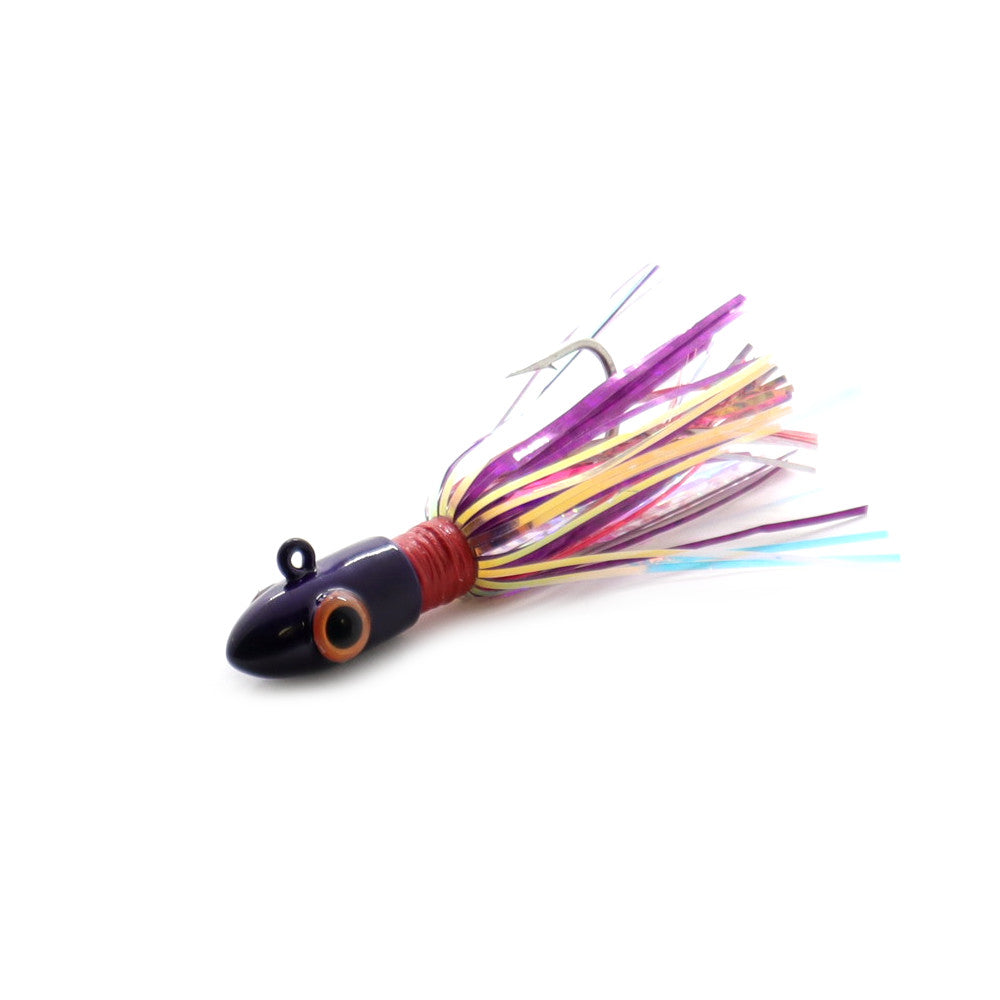 Blue Water Candy Spire Mylar Bucktail Jig Purple