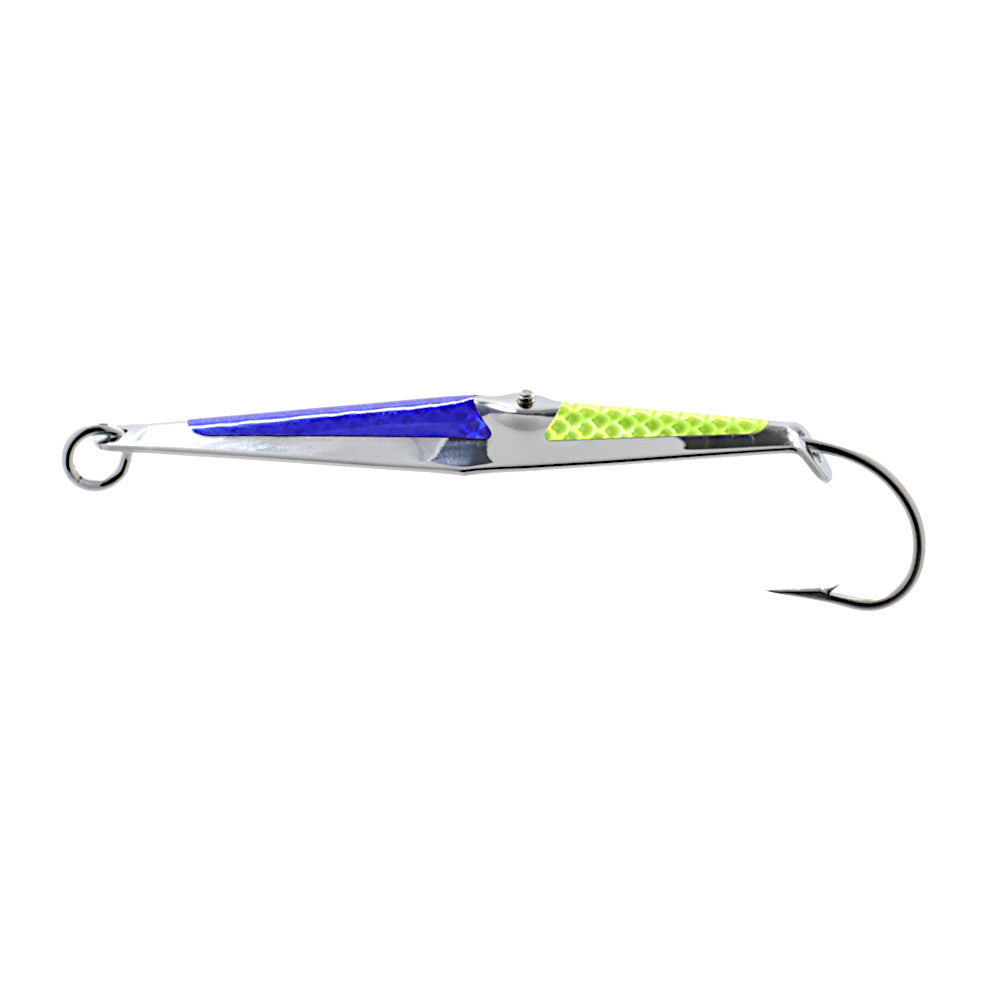 clarkspoon factory second trolling lures spoon squid size four blue chartreuse flash