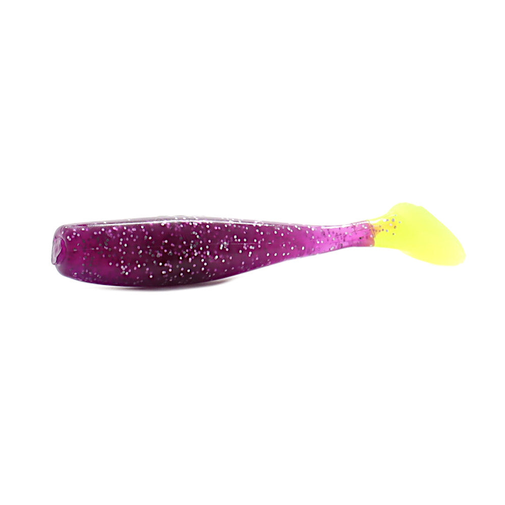 DOA CAL Shad Tail Purple Chartreuse