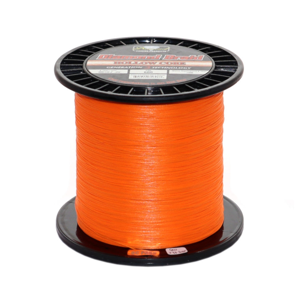 Diamond Hollow Core Braid Gen III Orange 600 Yard