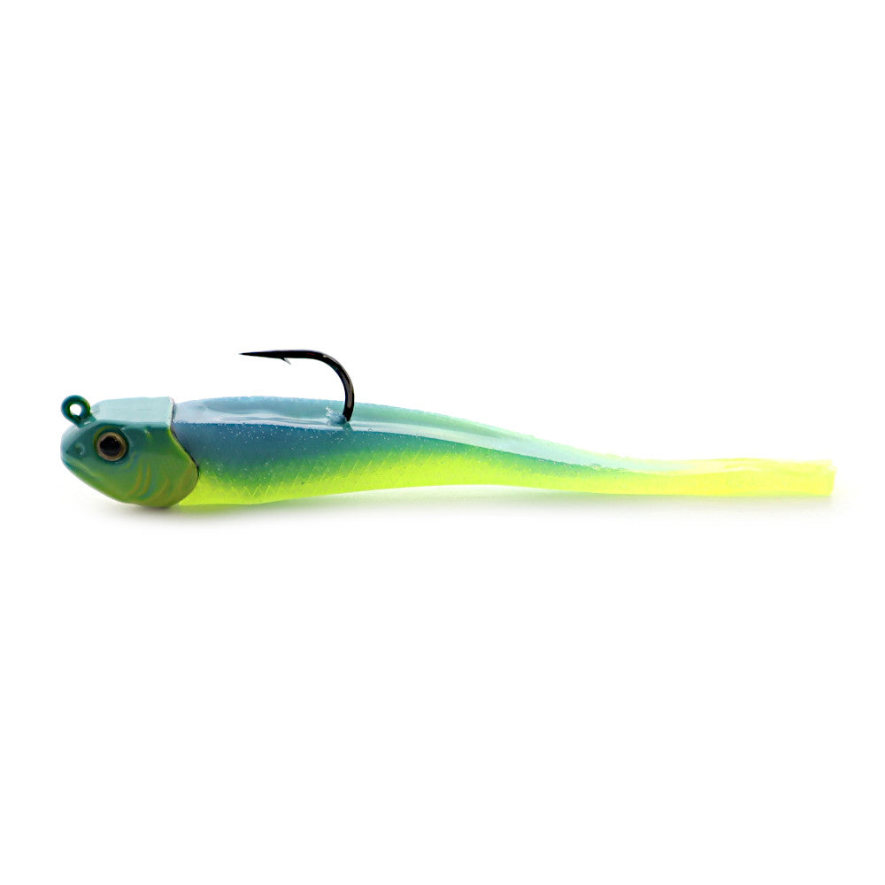 Elias V Fishing Split Tail Smasher Chartreuse Blue