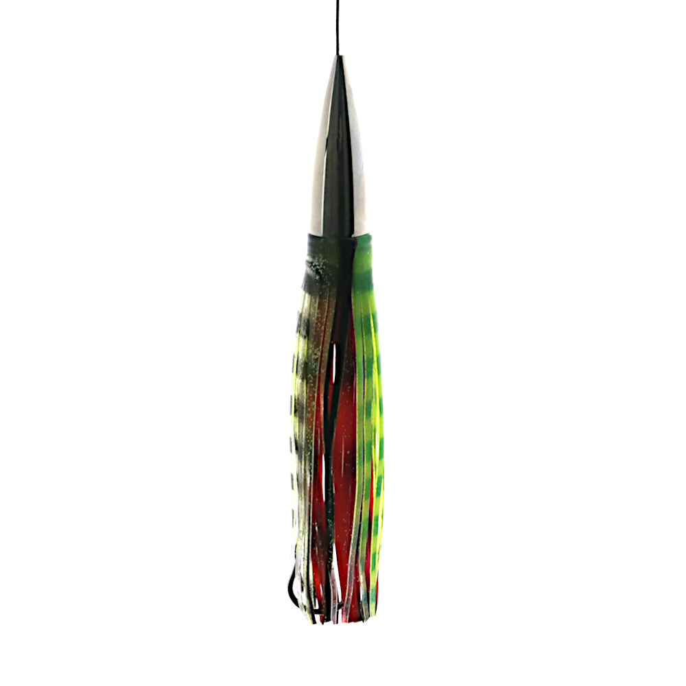 epic axis wahoo trolling lure red green high polish