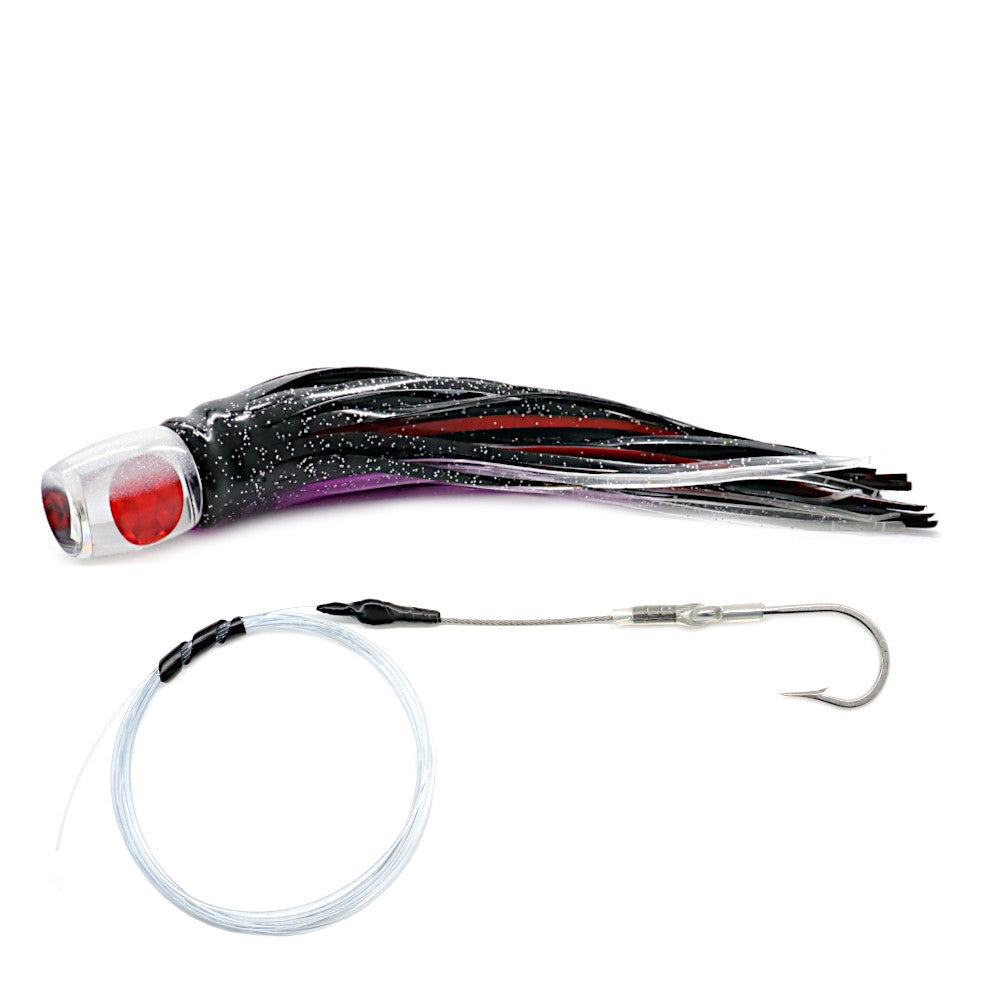 Epic Cup Face Trolling Lure Purple Black Rigged