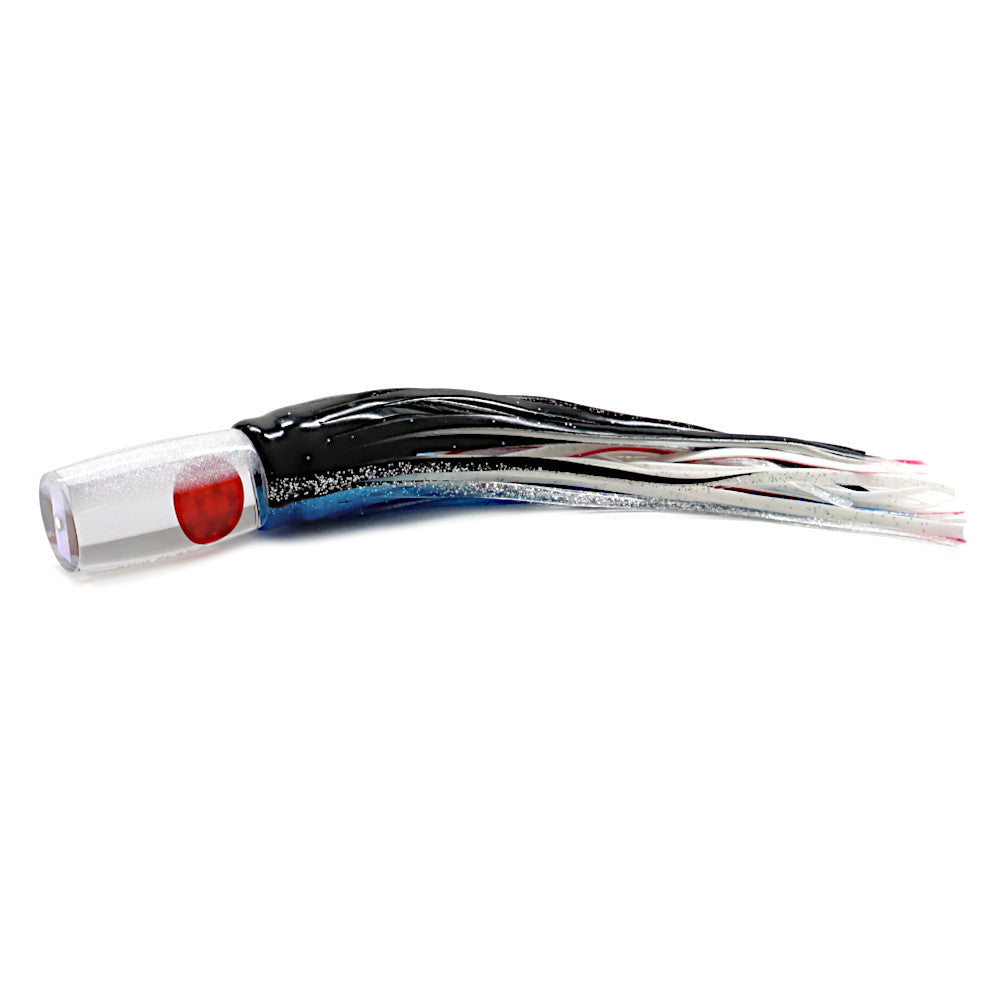 Epic Flat Face 8 Trolling Lure Black Blue Silver Crystal Mirror
