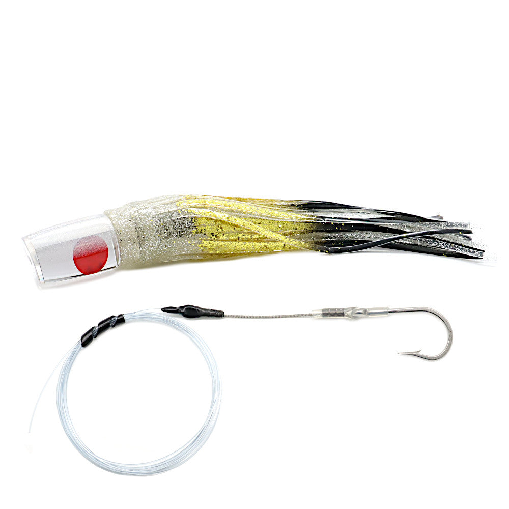 Epic Slant Face Trolling Lure Silver Gold Black Rigged