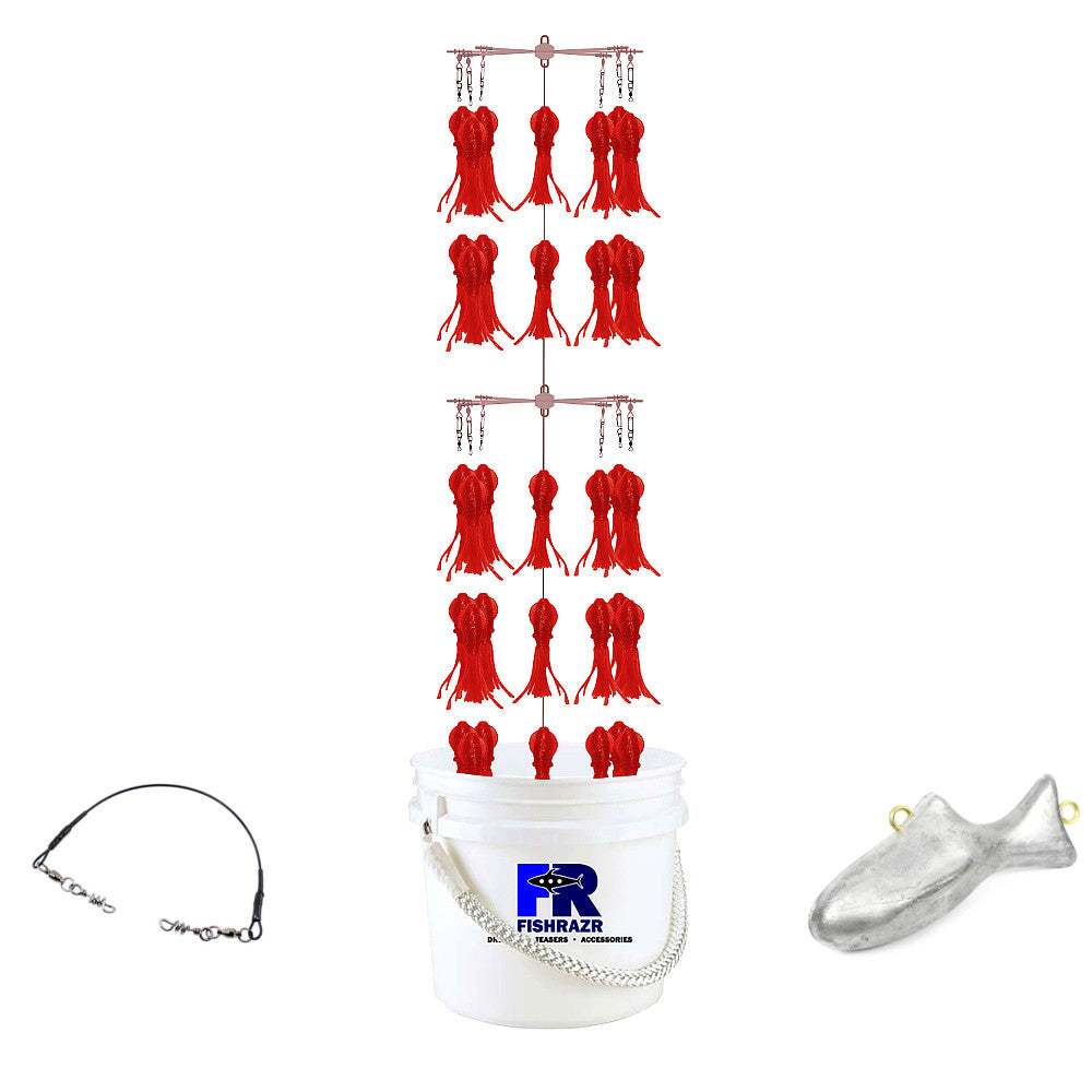 Fish Razr Phat Squid Bucket Dredge Red