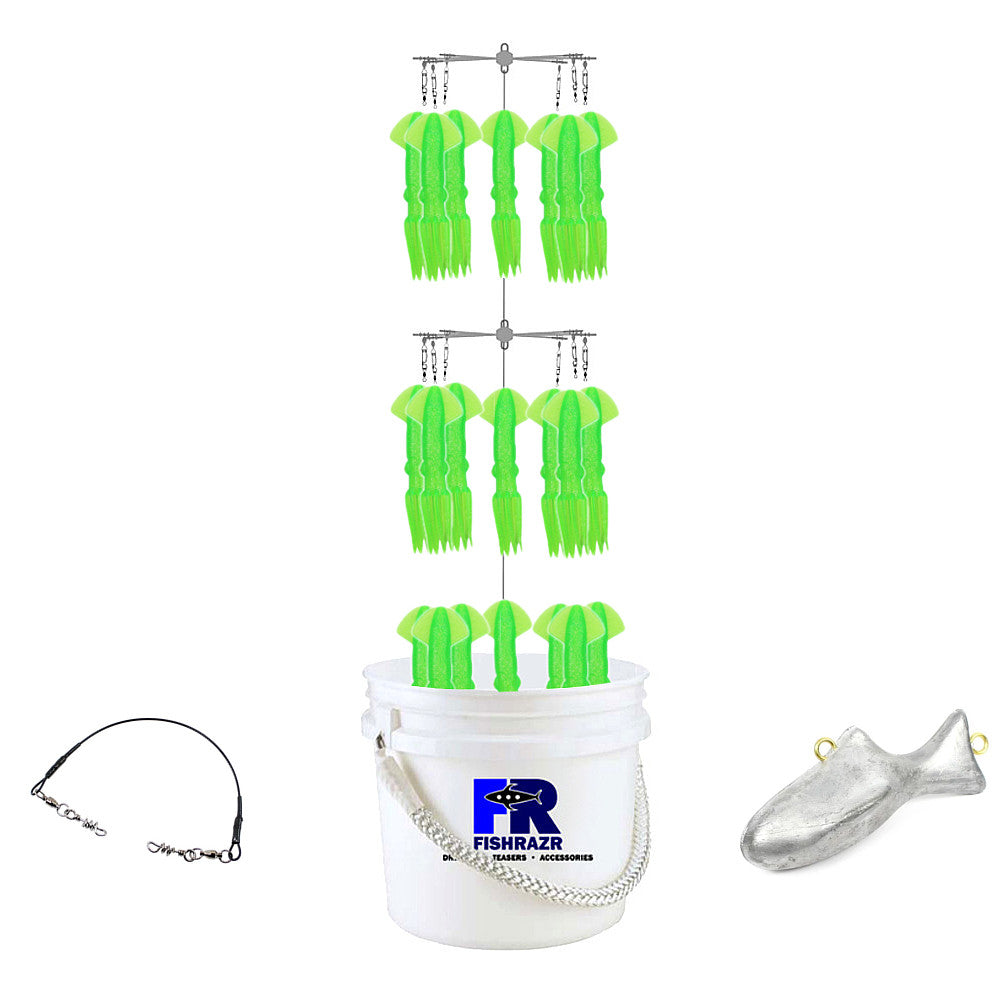 Fish Razr Squid Bucket Dredge Green