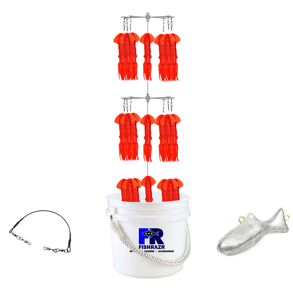 Fish Razr Squid Bucket Dredge Red