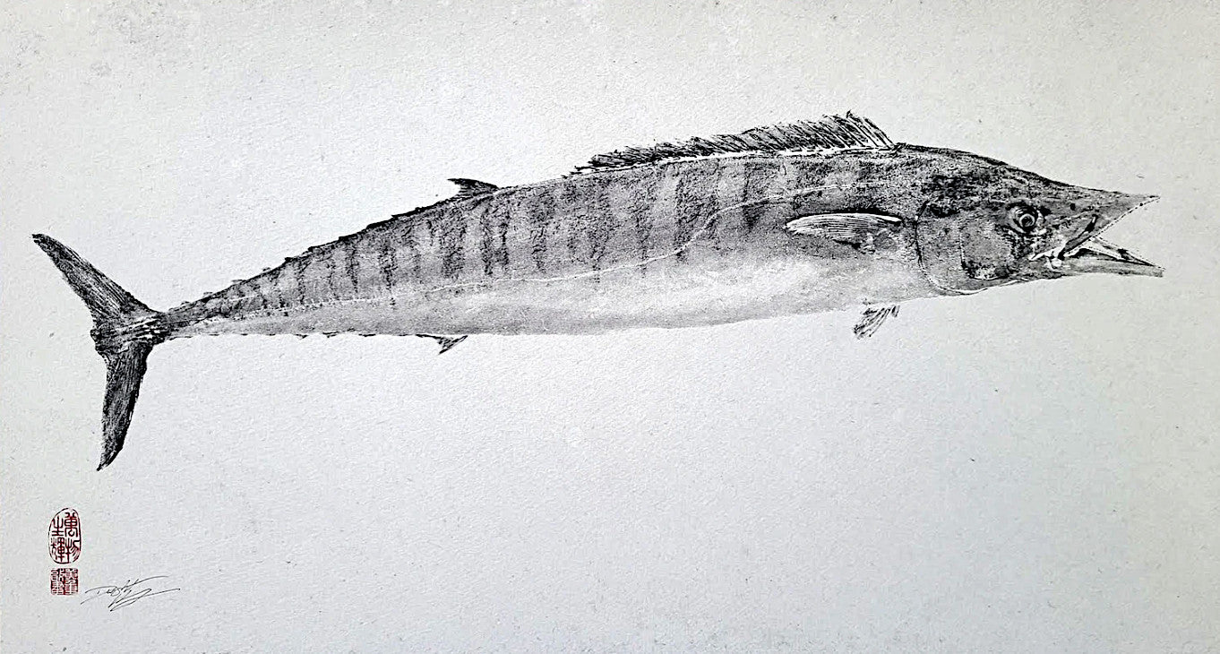 Hawaiian Ono Wahoo Gyotaku Art Print Dwight Hwang