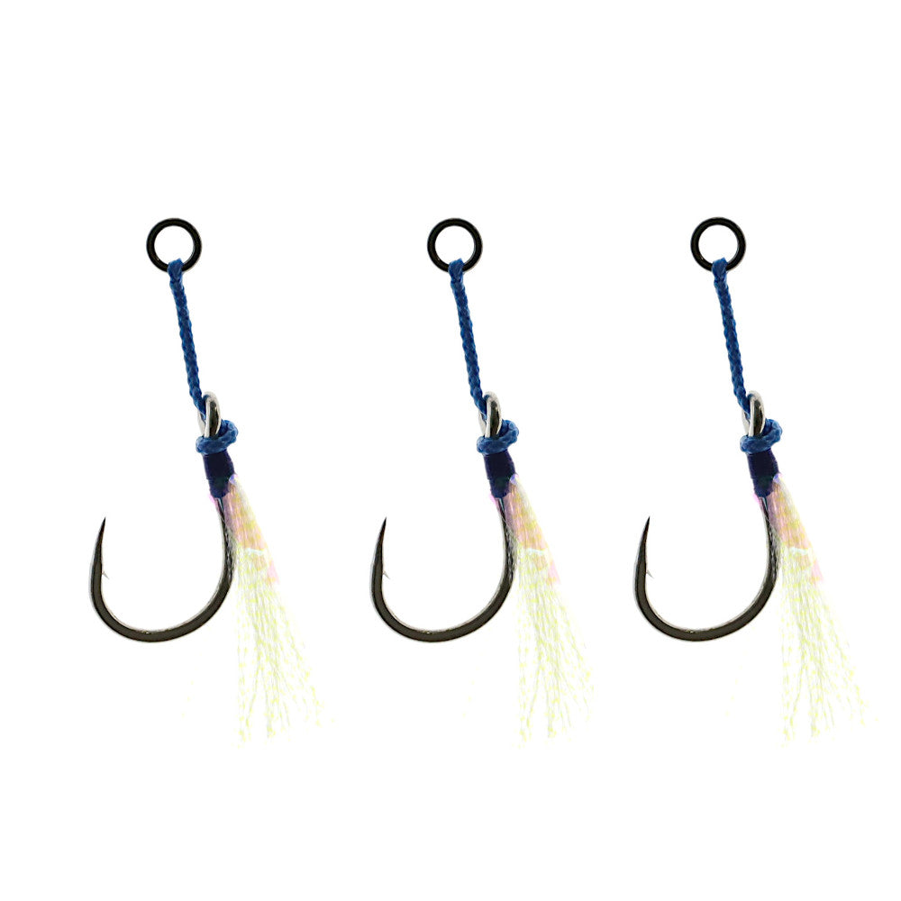 mustad ocean crystal jig assist hook 3 pack