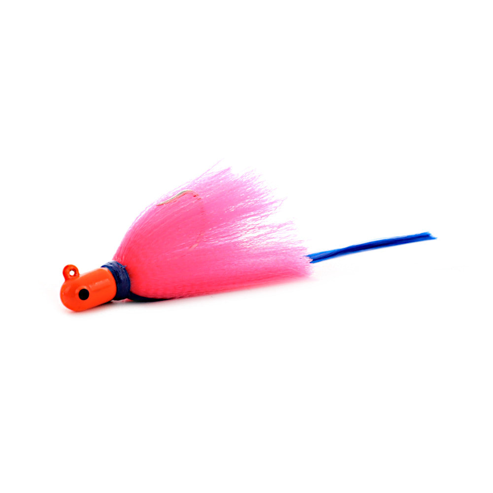 R and R Flarehawk Bucktail Jig Orange Pink Blue