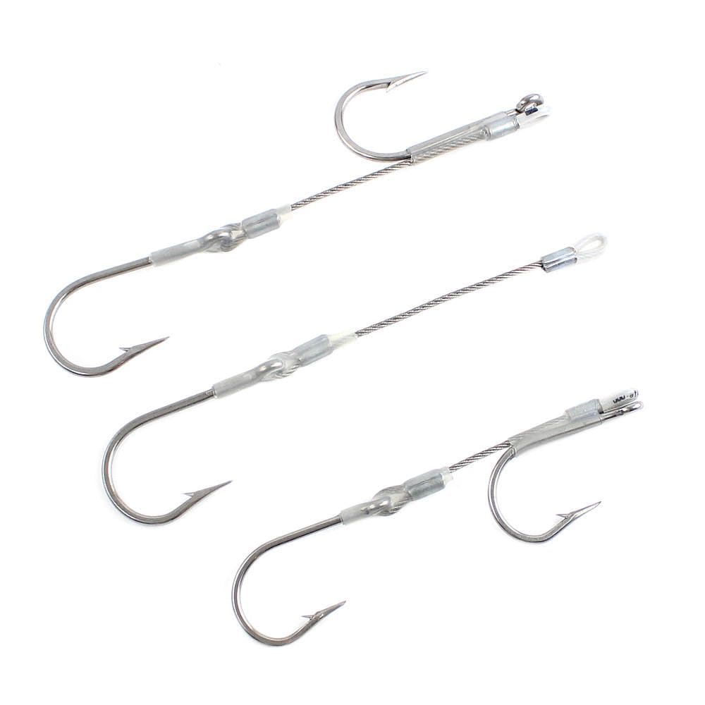 Stiff Rig Hooksets 3-Pack | Pre-Made Trolling Rigs 8/0 / 180 Degree Double Stiff Rig Hooksets 3-Pack | Pre-Made Trolling Rigs 8/0 / 180 Degree Double