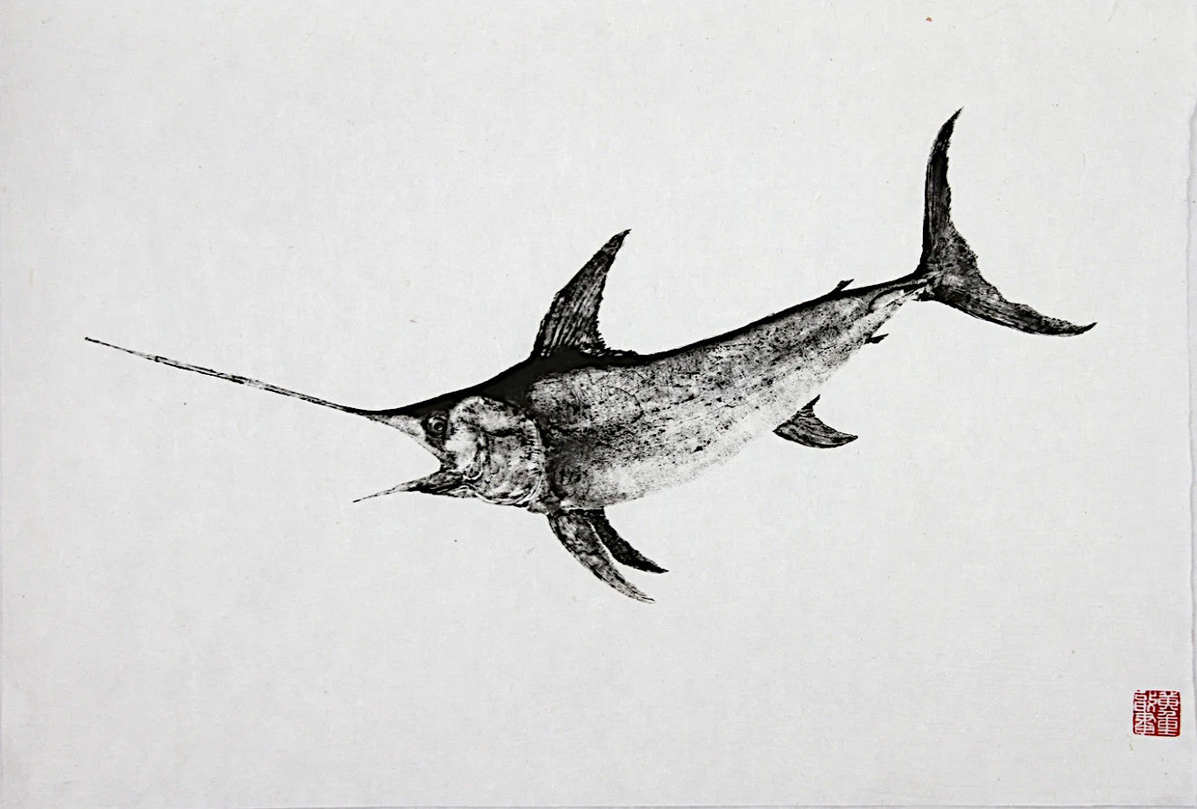 Swordfish Gyotaku Artwork Dwight Hwang