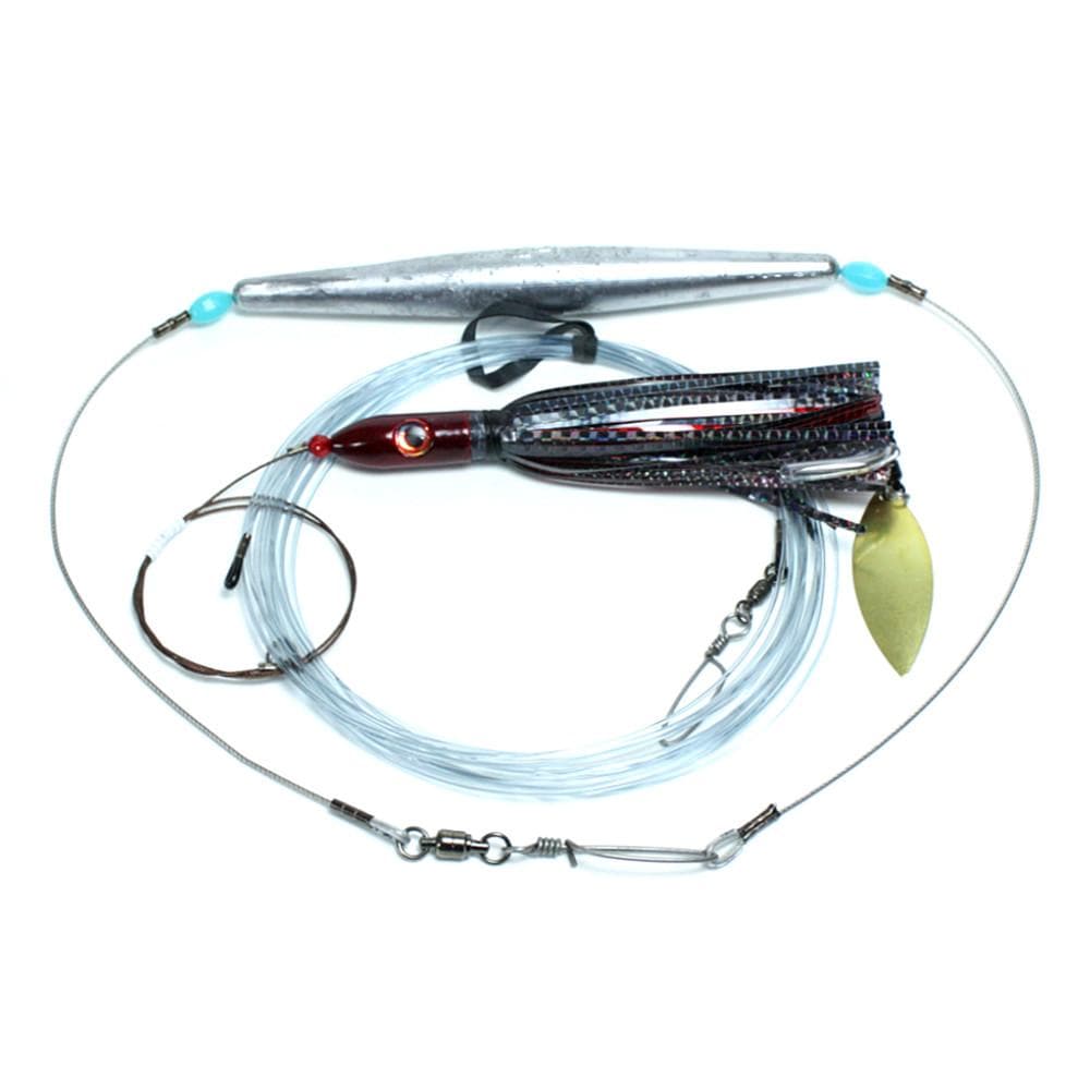black and red wahoo lure