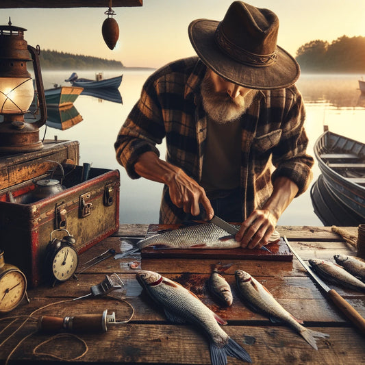 Man Prepping Fish