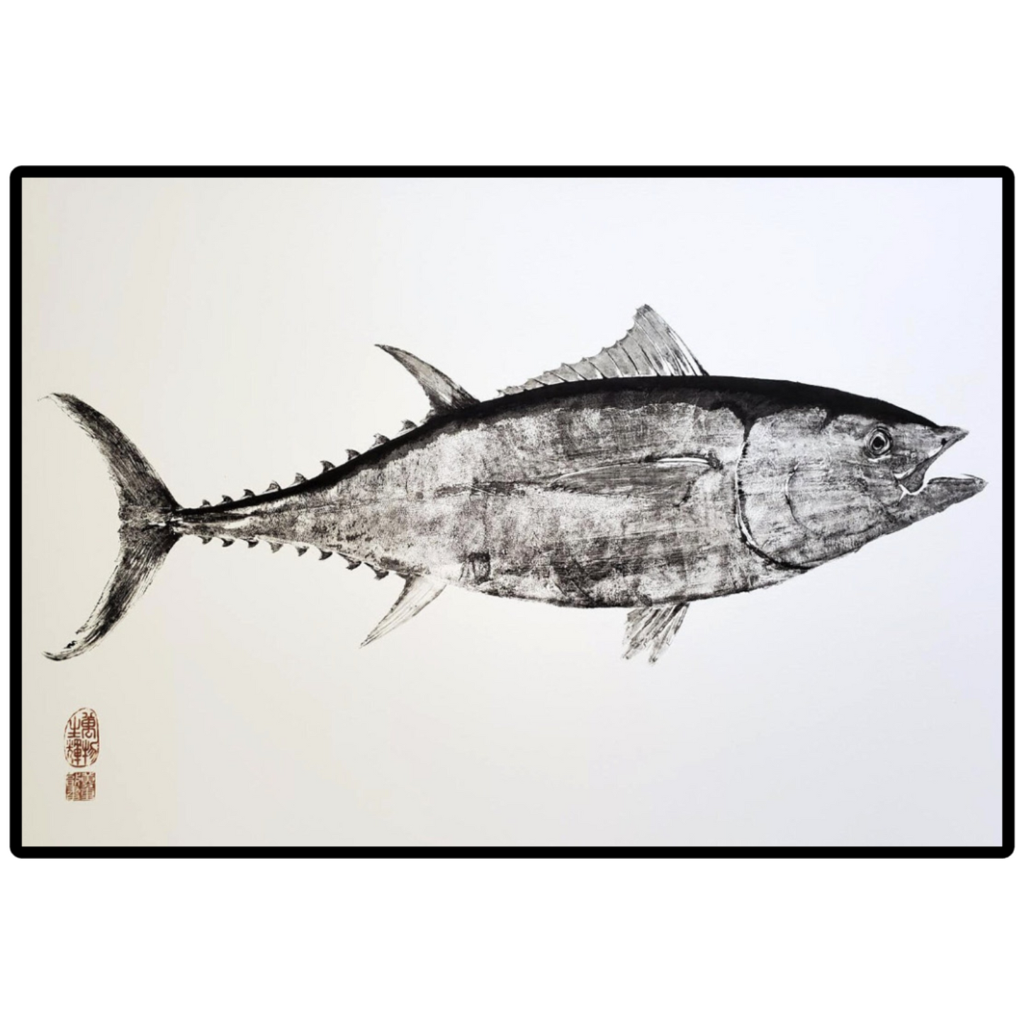 Bluefin Tuna Gyotaku Artwork Print by Dwight Hwang