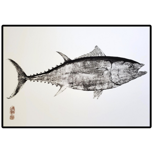 Bluefin Tuna Gyotaku Artwork Print by Dwight Hwang