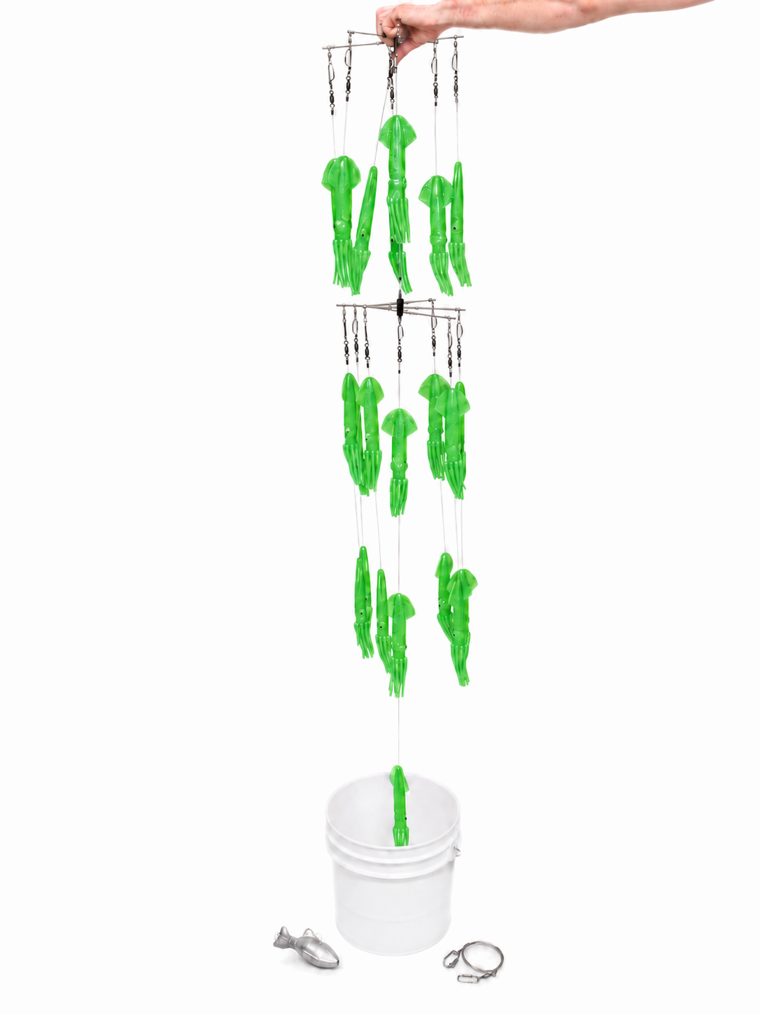 Epic Fishing Co Bucket Dredge - 22 Squids - Green