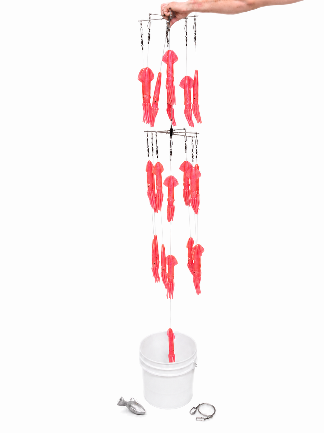 Epic Fishing Co Bucket Dredge - 22 Squids - Pink
