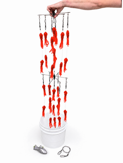 Epic Fishing Co Bucket Dredge - 29 Phat Squids - Red