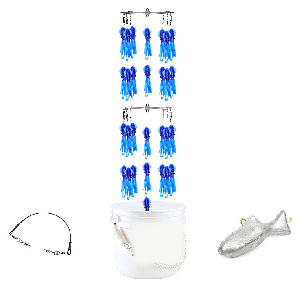 Epic Fishing Co Bucket Dredge - 29 Phat Squids - Blue