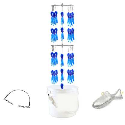 Epic Fishing Co Bucket Dredge - 29 Phat Squids - Blue
