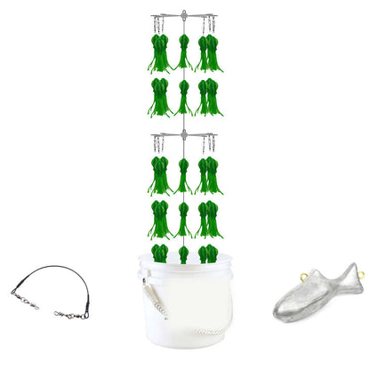 Epic Fishing Co Bucket Dredge - 29 Phat Squids - Green