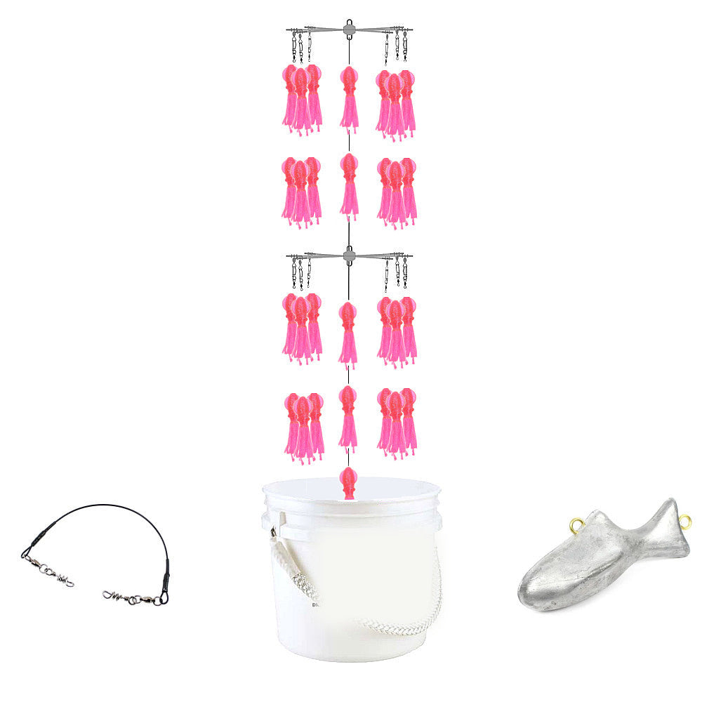 Epic Fishing Co Bucket Dredge - 29 Phat Squids - Pink