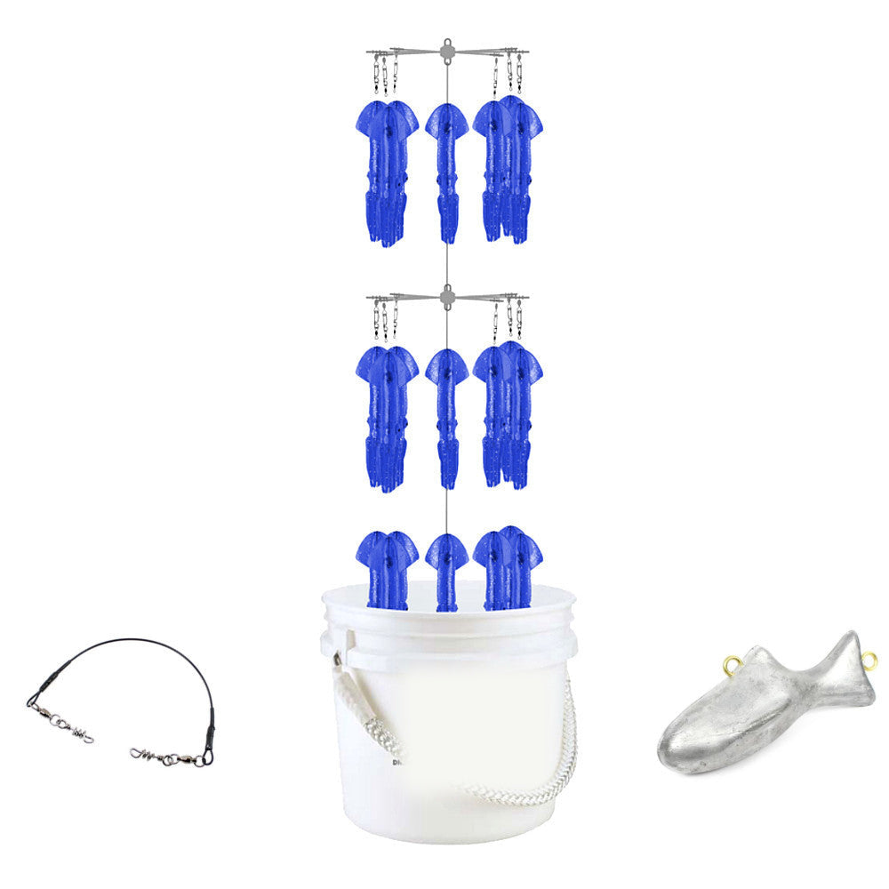 Epic Fishing Co Bucket Dredge - 22 Squids - Blue