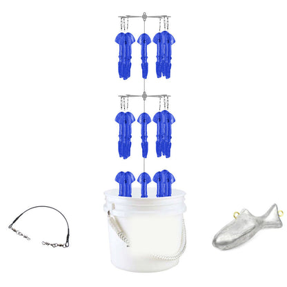 Epic Fishing Co Bucket Dredge - 22 Squids - Blue