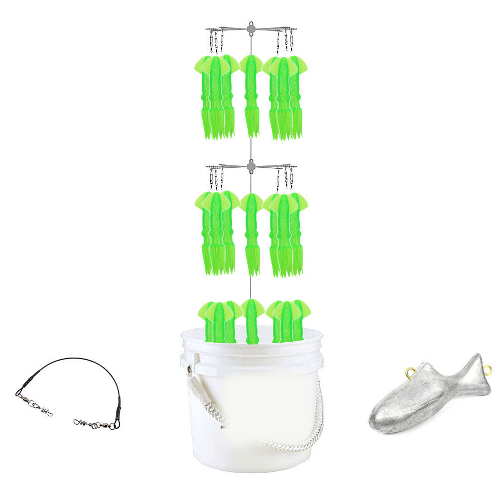 Epic Fishing Co Bucket Dredge - 22 Squids - Green