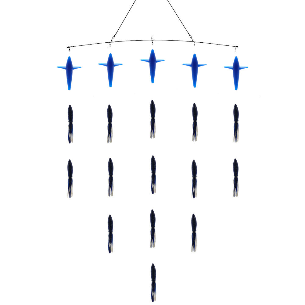 Epic Fishing Co bulb squid spreader bar blue birds blue squid