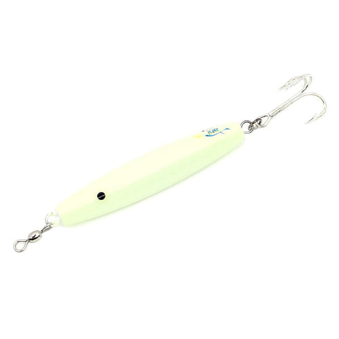 AHI Assault Diamond Jig 4oz - Blue Bass With Glow Eyes & Single Hook For Fishing
