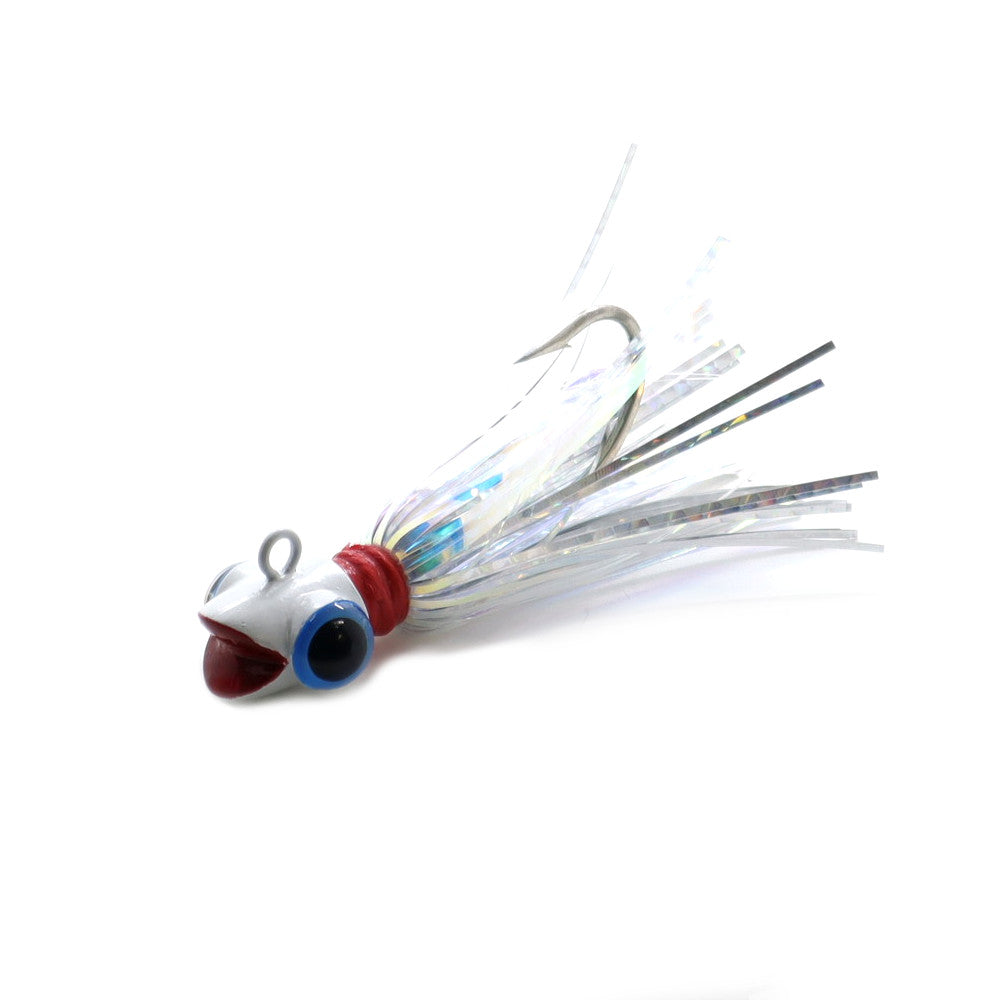 Blue Water Candy Grinning Gus Mylar Jig White