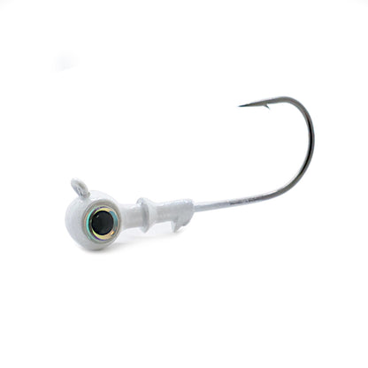 Blue Water Candy Jumbo Eye Jig Head White