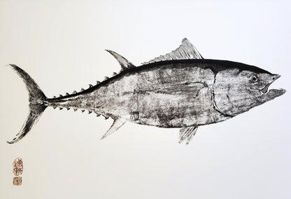 Dwight Hwang Gyotaku Artowork Bluefin Tuna Hon Maguro