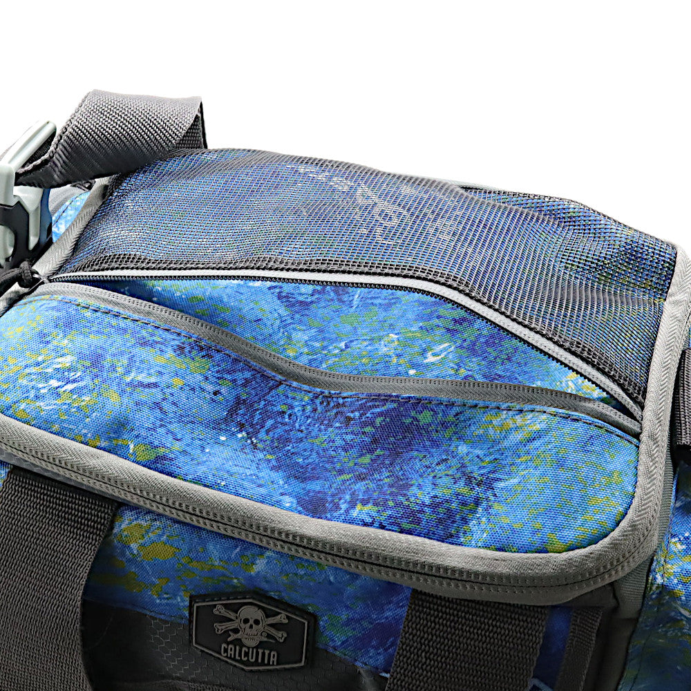 calcutta squall series tackle bag top zippered compartment
