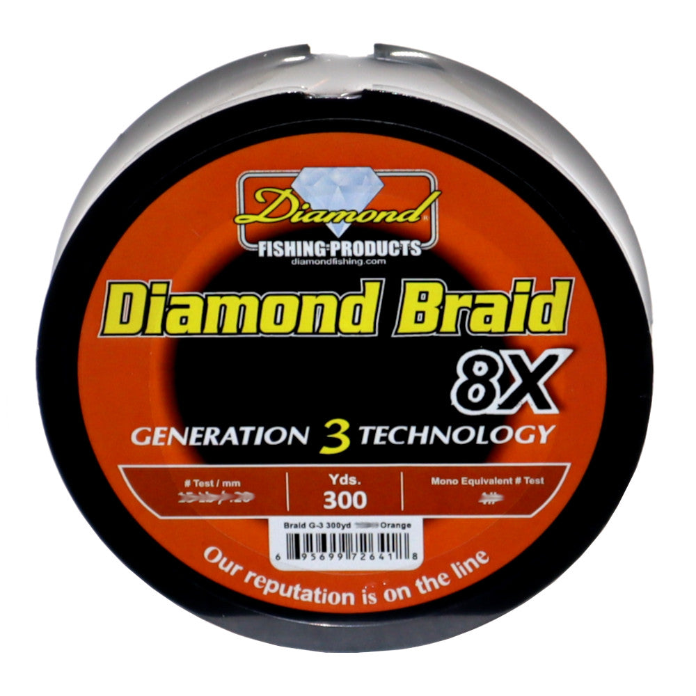 Diamond Braid Gen III 300 Yard Spool Orange