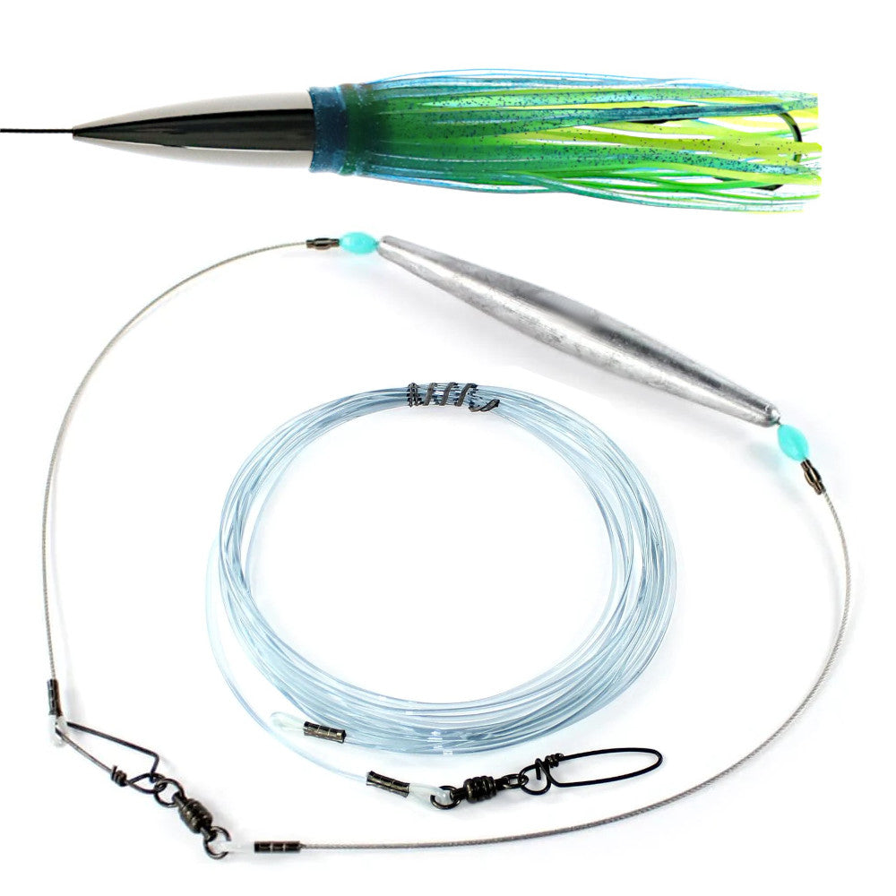 Stainless steel wahoo trolling lure kit mahi pattern