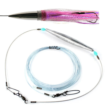 Stainless steel wahoo trolling lure kit pink clear