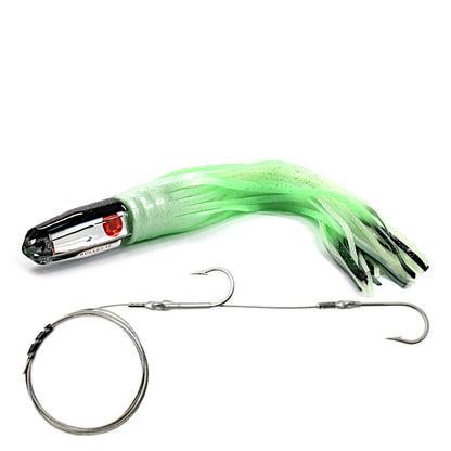 epic black mirror series wahoo lure jetted head super glow skirts rigged