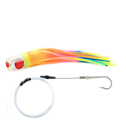 Epic Cup Face Trolling Lure Neon Rainbow Crystal Mirror Rigged