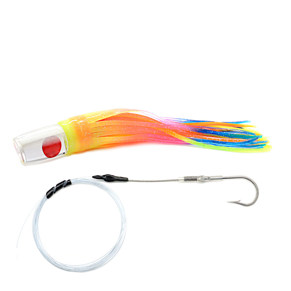 Epic Slant Head Trolling Lure Neon Rainbow Crystal Mirror Rigged
