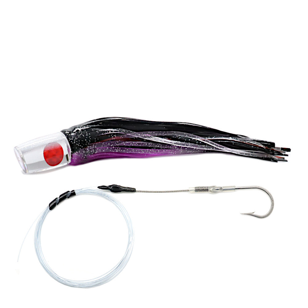 Epic Slant Head Trolling Lure Purple Black Crystal Mirror Rigged